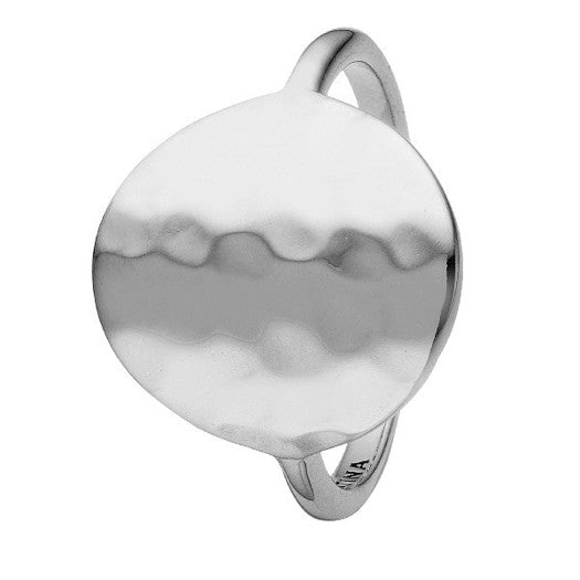 PANZER sølvring fra Christina Jewelry & Watches i sterlingsølv med rund hammerslået plade.